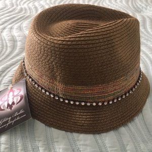 Glitzy Bella Straw Fedora